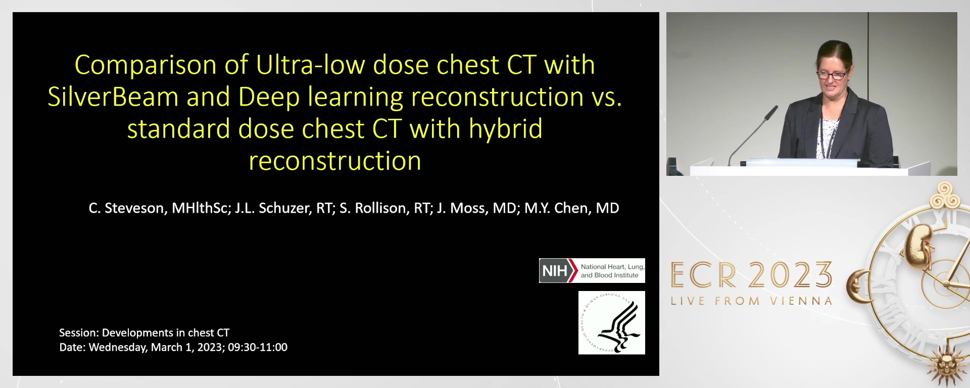 Comparison of ultra-low dose chest CT with SilverBeam and deep learning reconstruction vs. standard dose chest CT with hybrid reconstruction - Chloe Steveson, Adelaide / AU