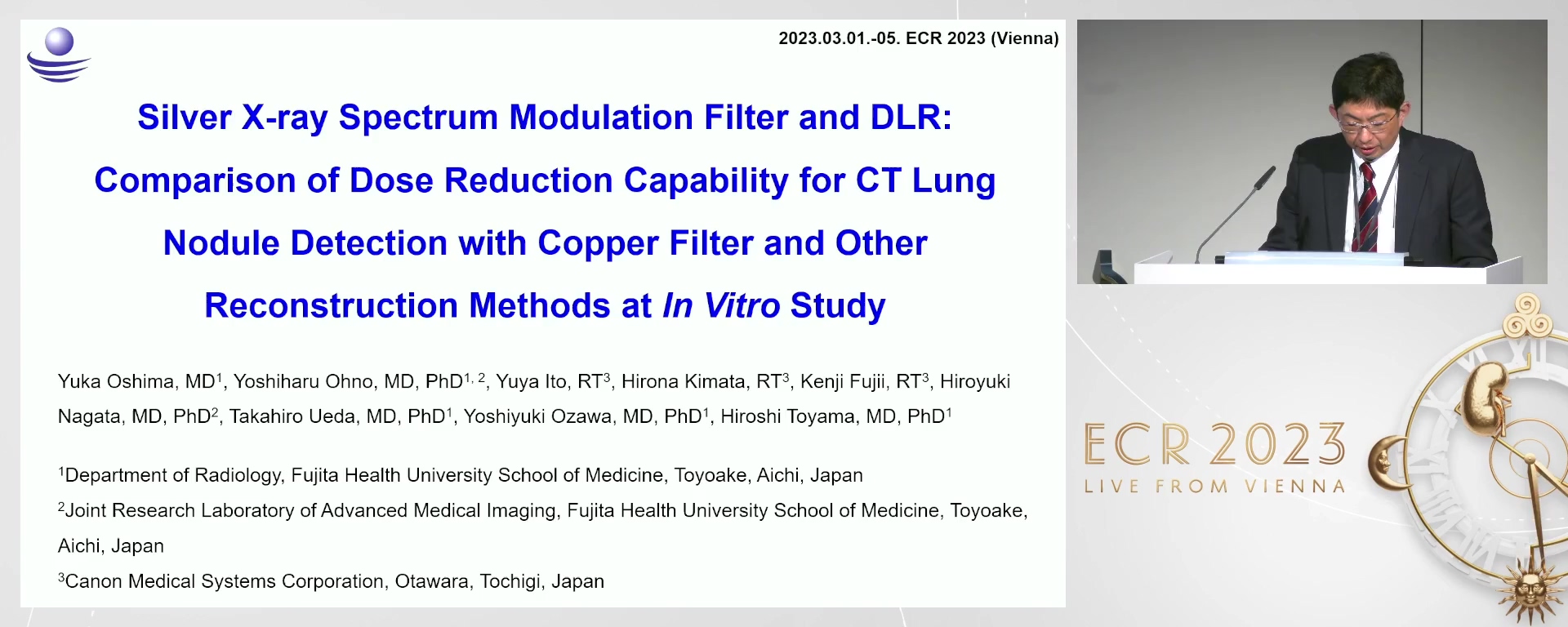 Silver x-ray spectrum modulation filter and DLR: comparison of dose reduction capability for CT lung nodule detection with copper filter and other reconstruction methods at in vitro study - Yoshiharu  Ohno, Toyoake / JP