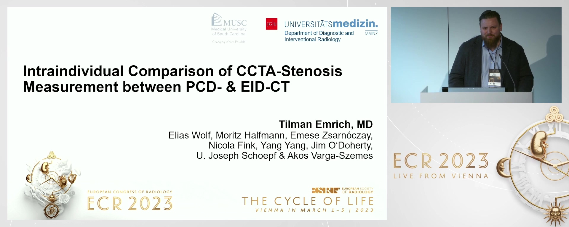 Intra-individual comparison of coronary artery stenosis measurements between photon counting and energy-integrating detector-based coronary computed tomography angiography