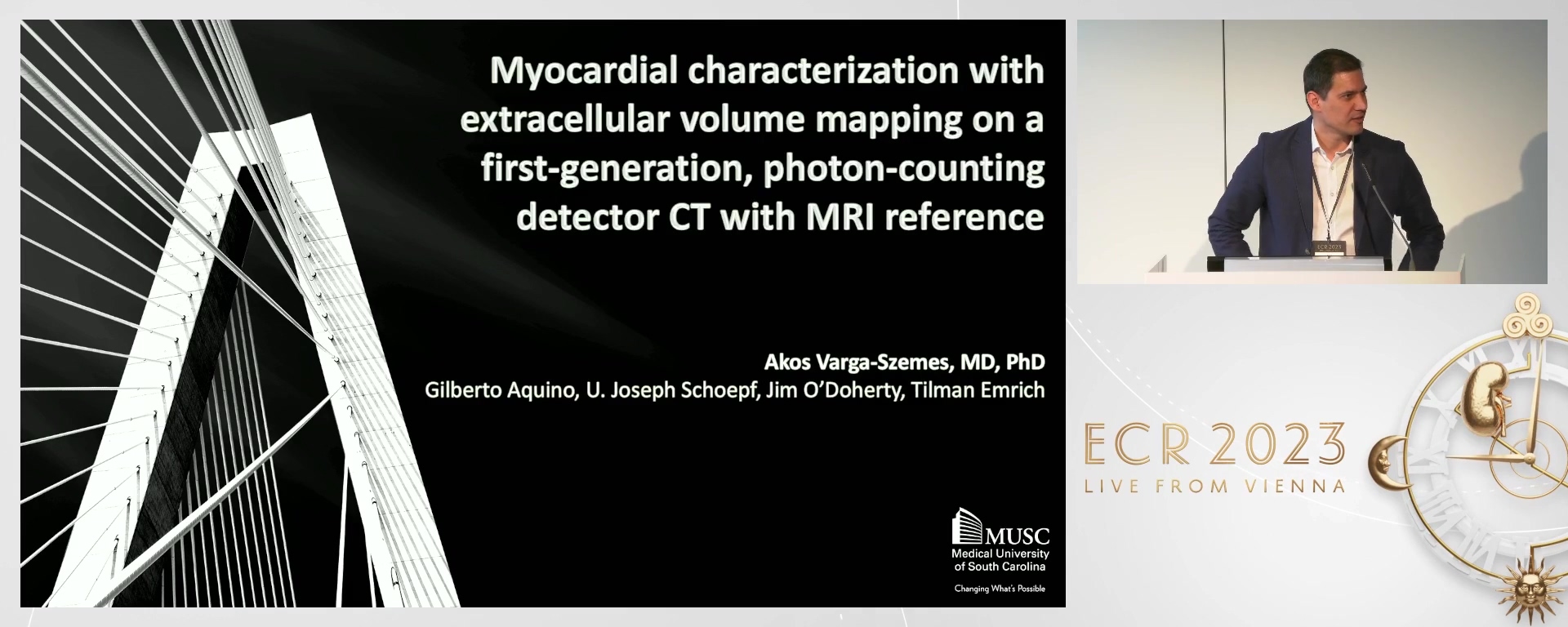 Myocardial characterization with extracellular volume mapping on a first-generation, photon-counting detector CT with MRI reference