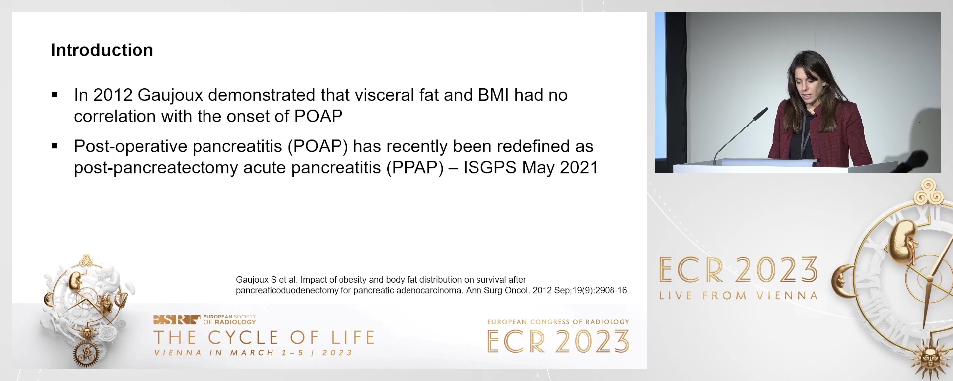 Correlation between visceral fat volume, sarcopenia and post-operative hyperamylasemia in patients who underwent major pancreatectomy - Marta  Brotto, Verona / IT