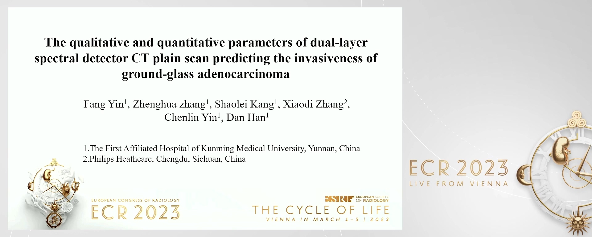 The qualitative and quantitative parameters of dual-layer spectral detector CT plain scan predicting the invasiveness of ground-glass adenocarcinoma