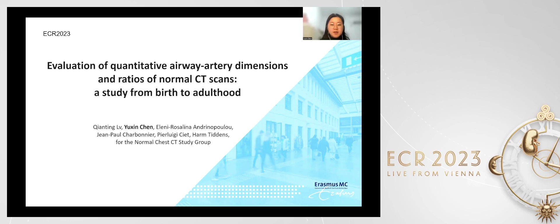 Evaluation of quantitative airway-artery dimensions and ratios of normal CT scans: a study from birth to adulthood - Qianting  Lv, Rotterdam / NL