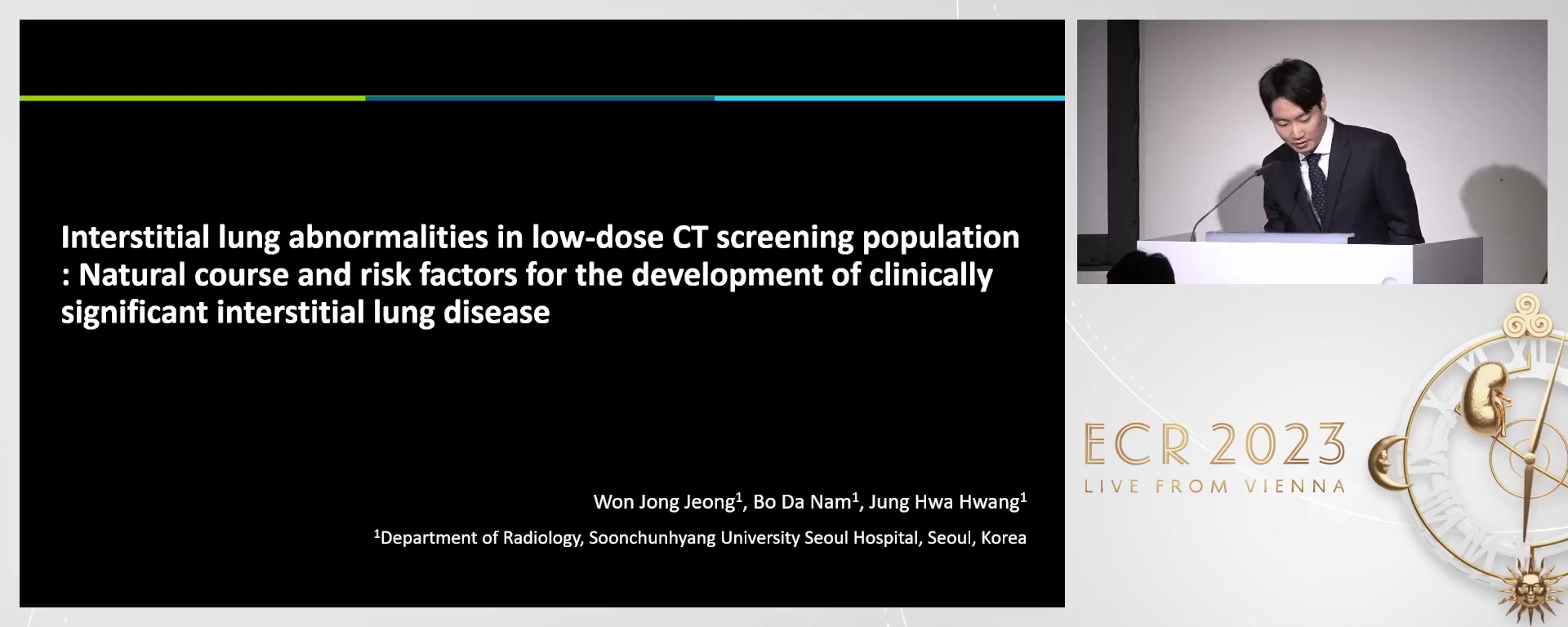 Interstitial lung abnormalities in low-dose CT screening population: risk factors for the development of clinically significant interstitial lung disease - Wonjong Jeong, Seoul / KR