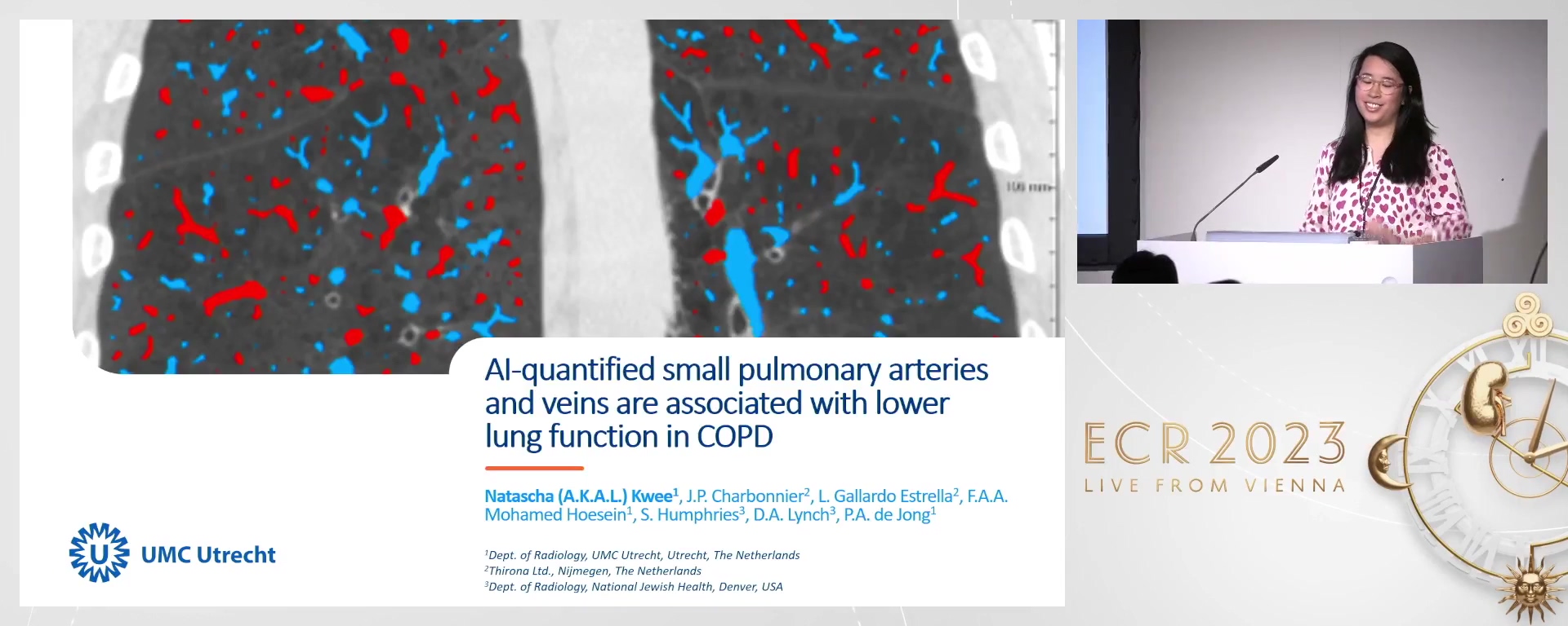 AI-based small pulmonary artery and vein quantification are associated with lung function impairment in Chronic Obstructive Pulmonary Disease - Anastasia K.A.L. Kwee, Utrecht / NL