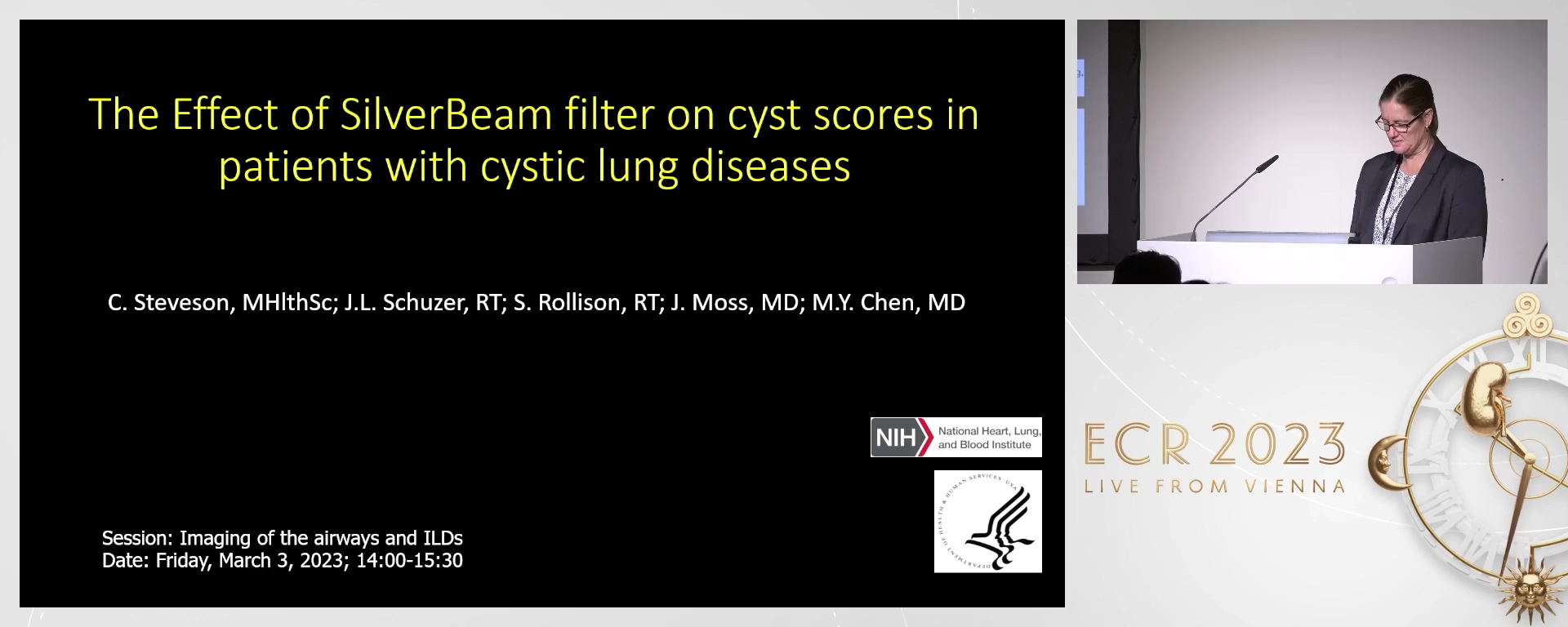 The effect of SilverBeam filter on cyst scores in patients with cystic lung diseases - Chloe Steveson, Adelaide / AU