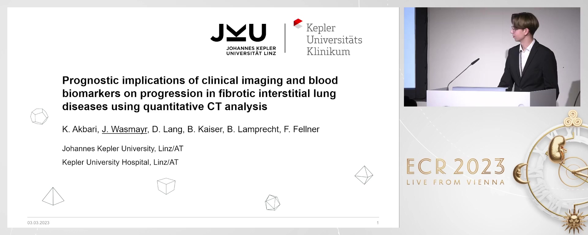 Prognostic implications of clinical imaging and blood biomarkers on progression in fibrotic interstitial lung diseases using quantitative CT analysis - Johannes  Wasmayr, Linz / AT