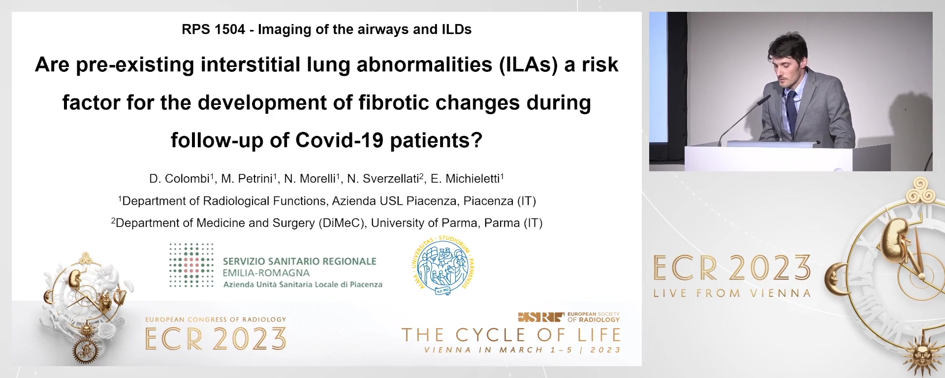 Are pre-existing interstitial lung abnormalities (ILAs) a risk factor for the development of fibrotic changes during follow-up of Covid-19 patients? - Davide  Colombi, Piacenza / IT