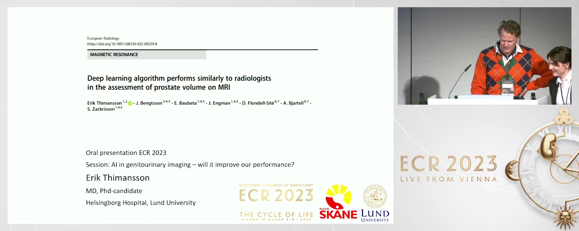 Deep learning algorithm performs similarly to radiologists in the assessment of prostate volume on MRI