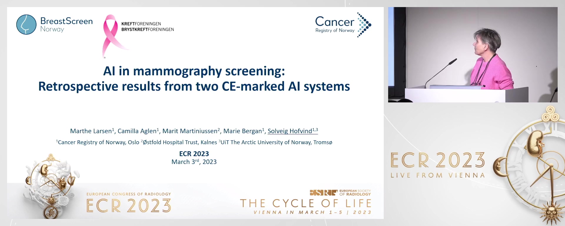 AI in mammography screening: retrospective results from two different CE-marked AI systems - Solveig  Hofvind, Oslo / NO