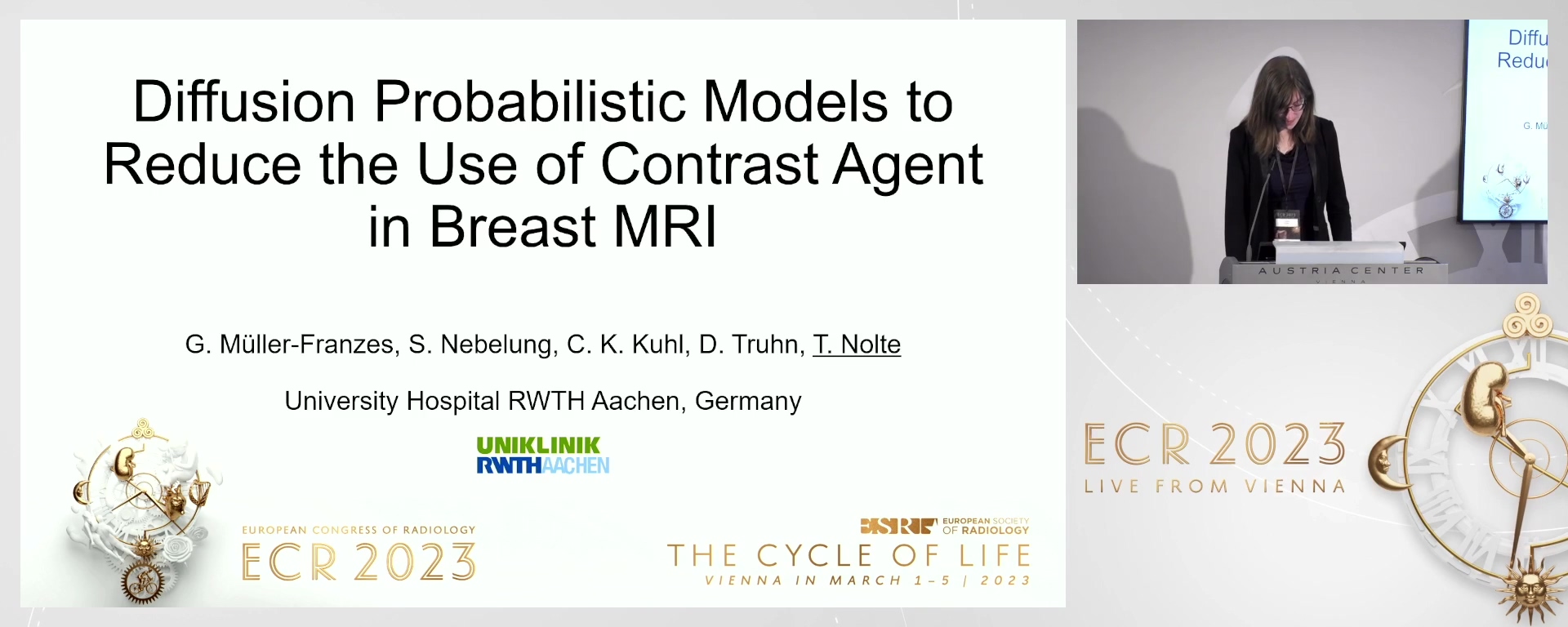 Diffusion probabilistic models to reduce the use of contrast agent in breast MRI - Teresa  Nolte, Aachen / DE