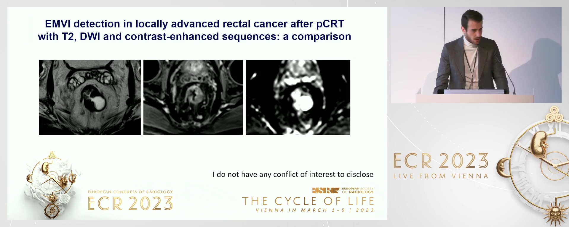 EMVI detection in locally advanced rectal cancer after pCRT with T2, DWI and contrast-enhanced sequences: a comparison