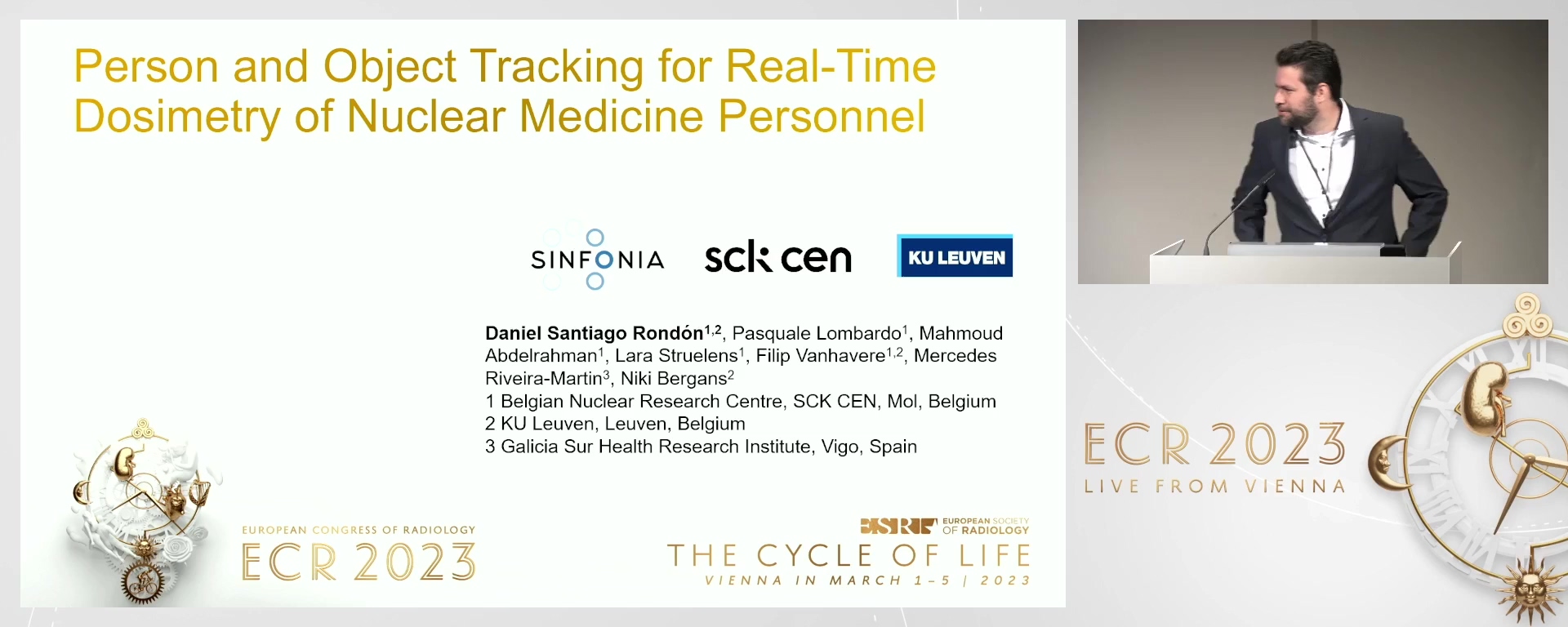 Person and object tracking for real-time dosimetry of nuclear medicine personnel - Daniel Santiago  Rondon, Mol / BE