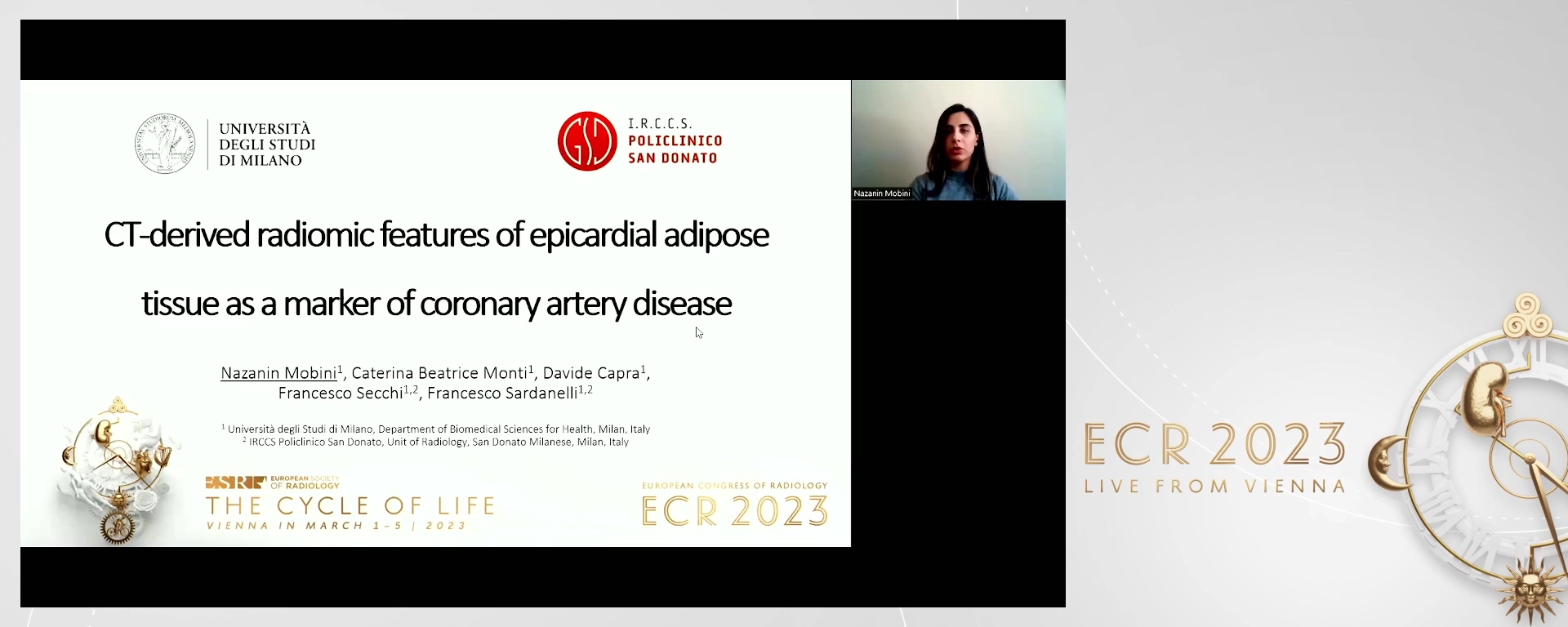 CT-derived radiomic features of epicardial adipose tissue as a marker of coronary artery disease - Nazanin  Mobini, Milan / IT
