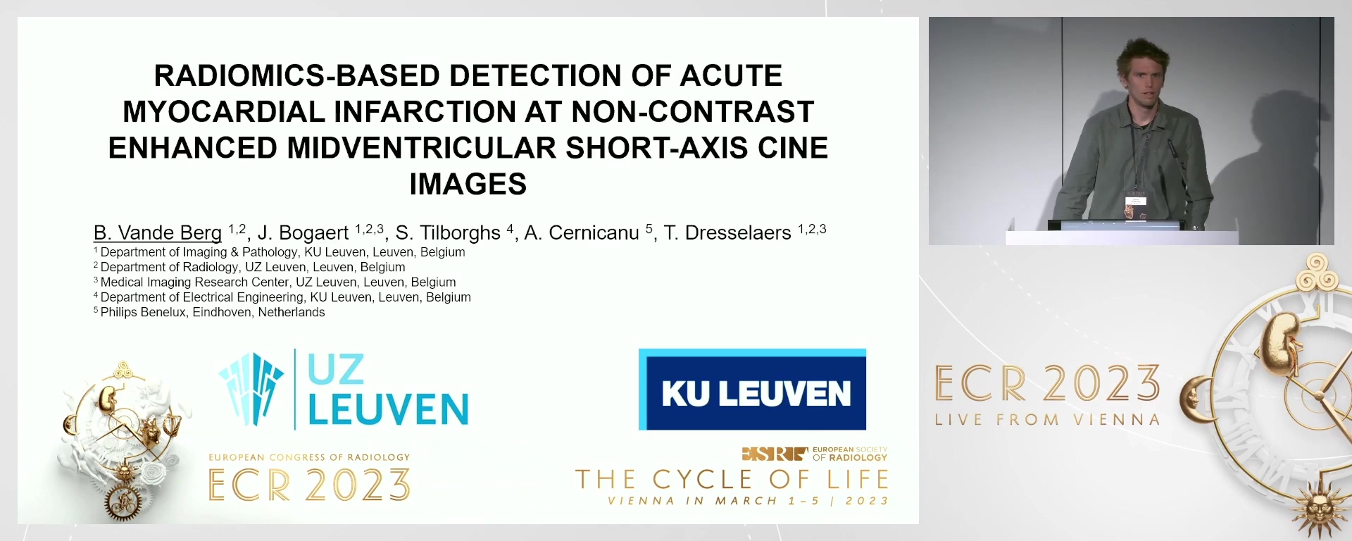 Radiomics-based detection of acute myocardial infarction at non-contrast enhanced midventricular short-axis cine images - Baptiste  Vande Berg, Leuven / BE