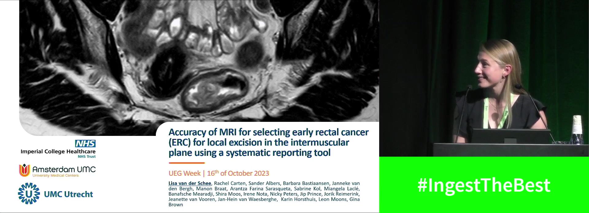 ACCURACY OF MRI FOR SELECTING EARLY RECTAL CANCER (ERC) FOR LOCAL EXCISION IN THE INTERMUSCULAR PLANE USING A SYSTEMATIC REPORTING TOOL