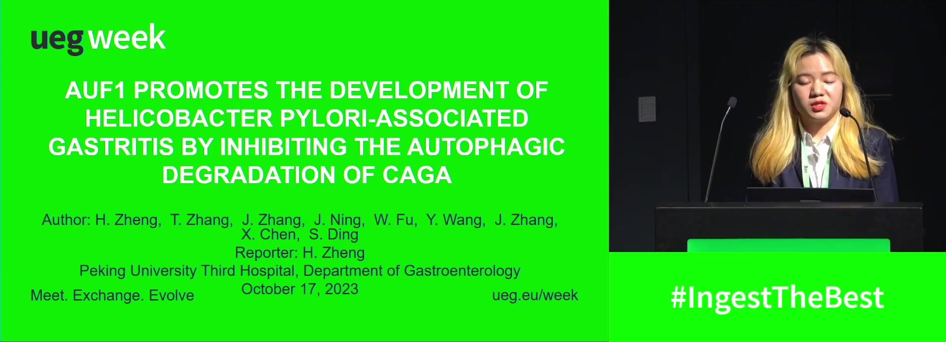 AUF1 PROMOTES THE DEVELOPMENT OF HELICOBACTER PYLORI-ASSOCIATED GASTRITIS BY INHIBITING THE AUTOPHAGIC DEGRADATION OF CAGA