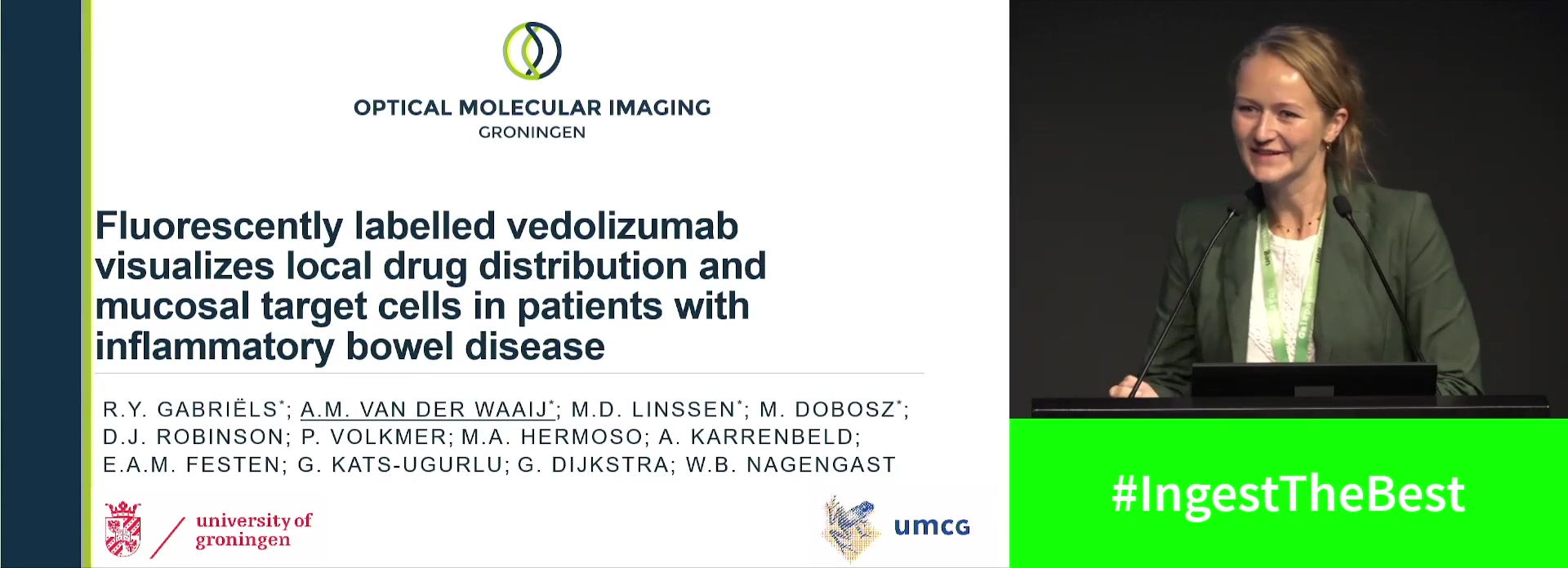 FLUORESCENTLY LABELLED VEDOLIZUMAB VISUALIZES LOCAL DRUG DISTRIBUTION DURING COLONOSCOPY AND IDENTIFIES MUCOSAL TARGET CELLS IN PATIENTS WITH INFLAMMATORY BOWEL DISEASE