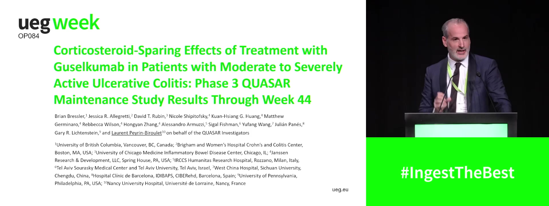 CORTICOSTEROID SPARING EFFECTS OF TREATMENT WITH GUSELKUMAB IN PATIENTS WITH MODERATE TO SEVERELY ACTIVE ULCERATIVE COLITIS: PHASE 3 QUASAR MAINTENANCE STUDY RESULTS THROUGH WEEK 44