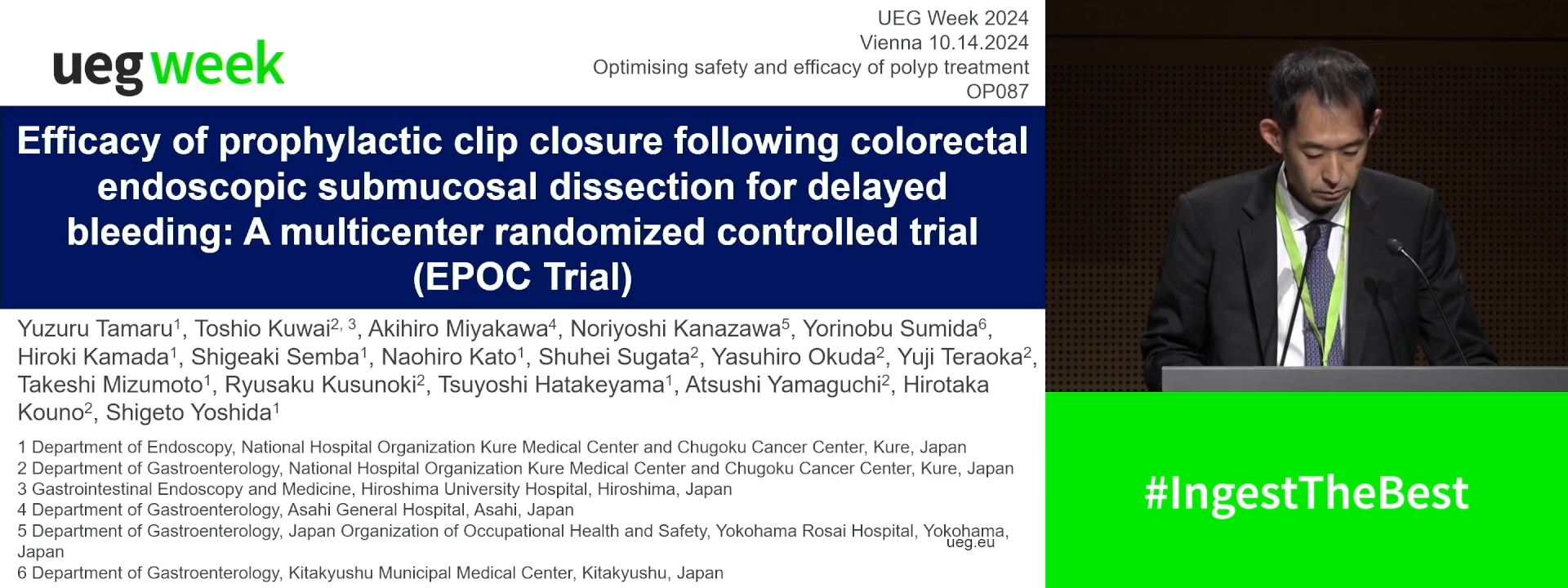 EFFICACY OF PROPHYLACTIC CLIP CLOSURE FOLLOWING COLORECTAL ENDOSCOPIC SUBMUCOSAL DISSECTION FOR DELAYED BLEEDING: A PHASE III MULTICENTER RANDOMIZED CONTROLLED TRIAL (EPOC TRIAL)