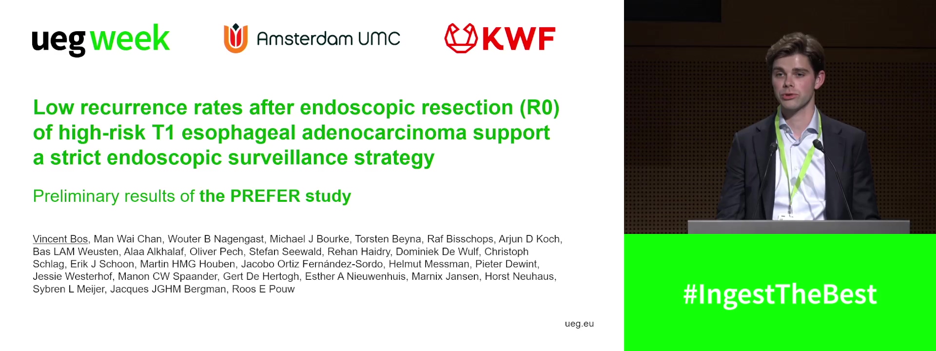LOW RECURRENCE RATES AFTER ENDOSCOPIC RESECTION (R0) OF HIGH-RISK T1 ADENOCARCINOMA IN BARRETT’S ESOPHAGUS SUPPORT A STRICT ENDOSCOPIC SURVEILLANCE STRATEGY: PRELIMINARY RESULTS OF A PROSPECTIVE, INTERNATIONAL, MULTICENTER COHORT STUDY (PREFER)
