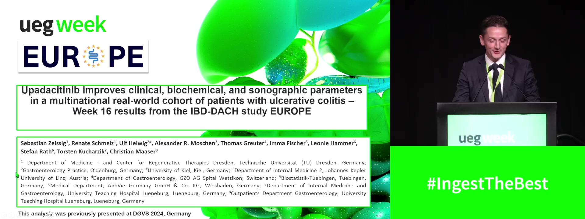 UPADACITINIB IMPROVES CLINICAL, BIOCHEMICAL, AND SONOGRAPHIC PARAMETERS IN A MULTINATIONAL REAL-WORLD COHORT OF PATIENTS WITH ULCERATIVE COLITIS – WEEK 16 RESULTS FROM THE IBD-DACH STUDY EUROPE