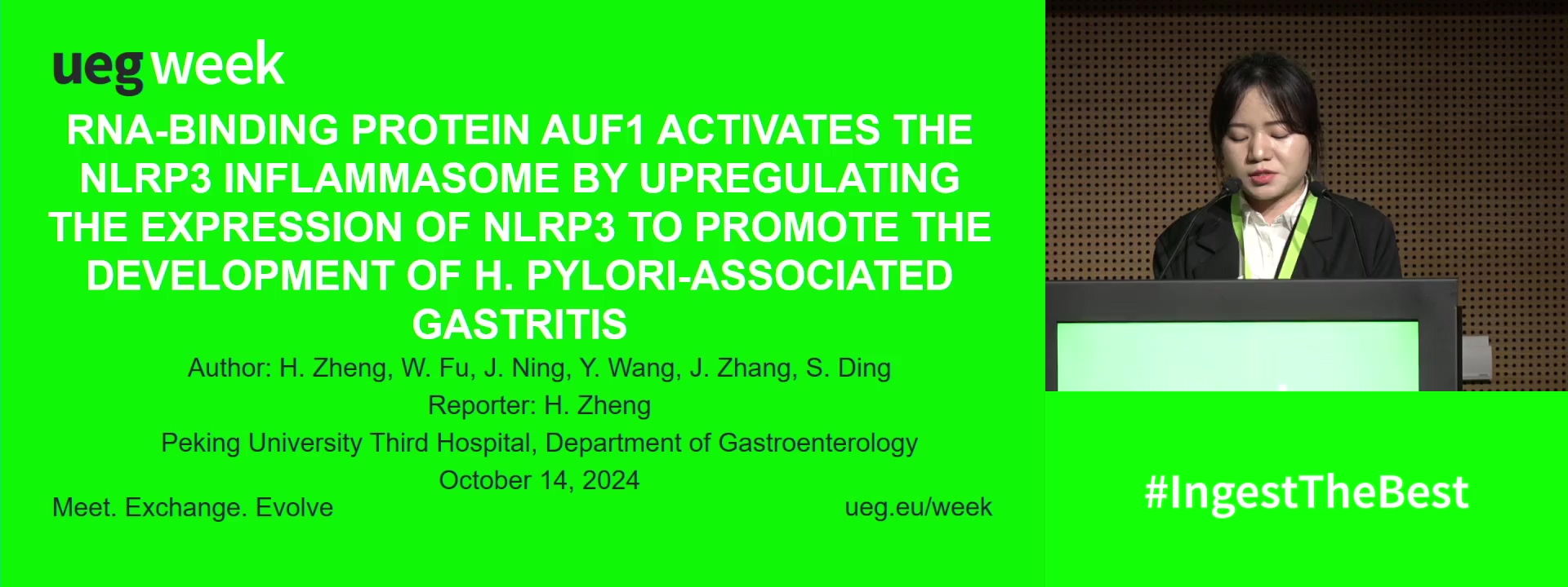 RNA-BINDING PROTEIN AUF1 ACTIVATES THE NLRP3 INFLAMMASOME BY UPREGULATING THE EXPRESSION OF NLRP3 TO PROMOTE THE DEVELOPMENT OF H. PYLORI-ASSOCIATED GASTRITIS