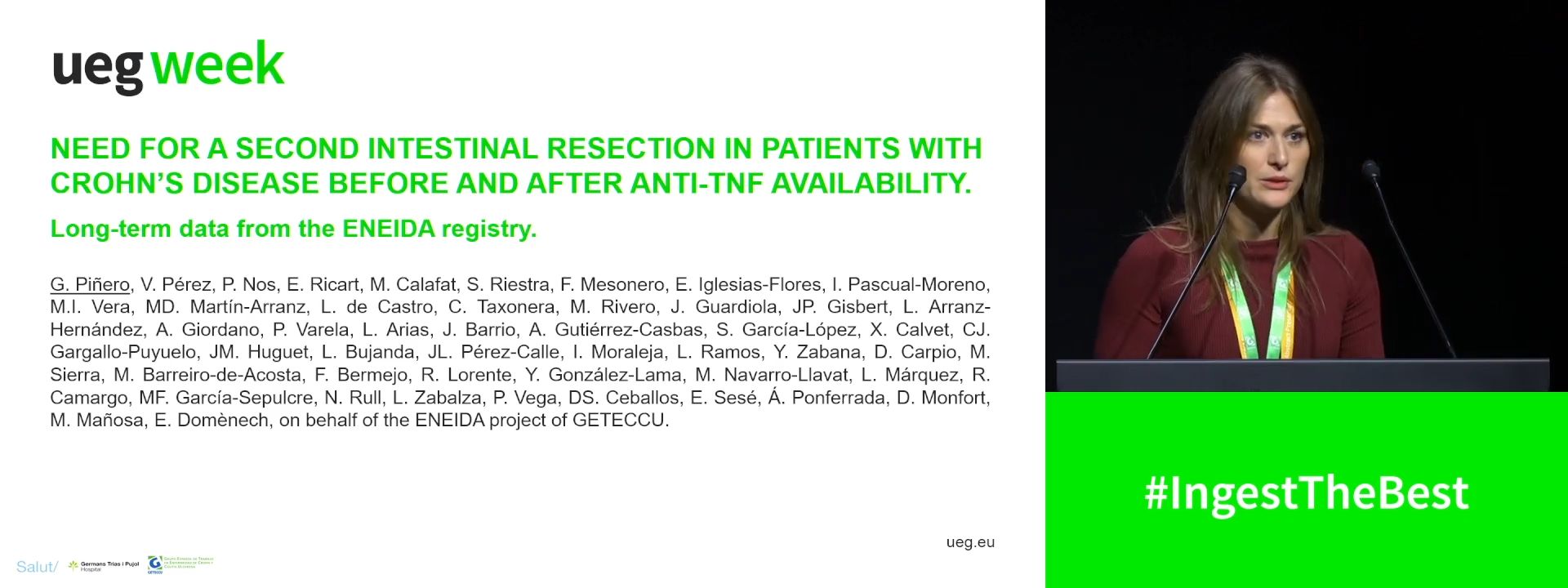 NEED FOR A SECOND INTESTINAL RESECTION IN PATIENTS WITH CROHN’S DISEASE BEFORE AND AFTER ANTI-TNF AVAILABILITY. LONG-TERM DATA FROM THE ENEIDA REGISTRY