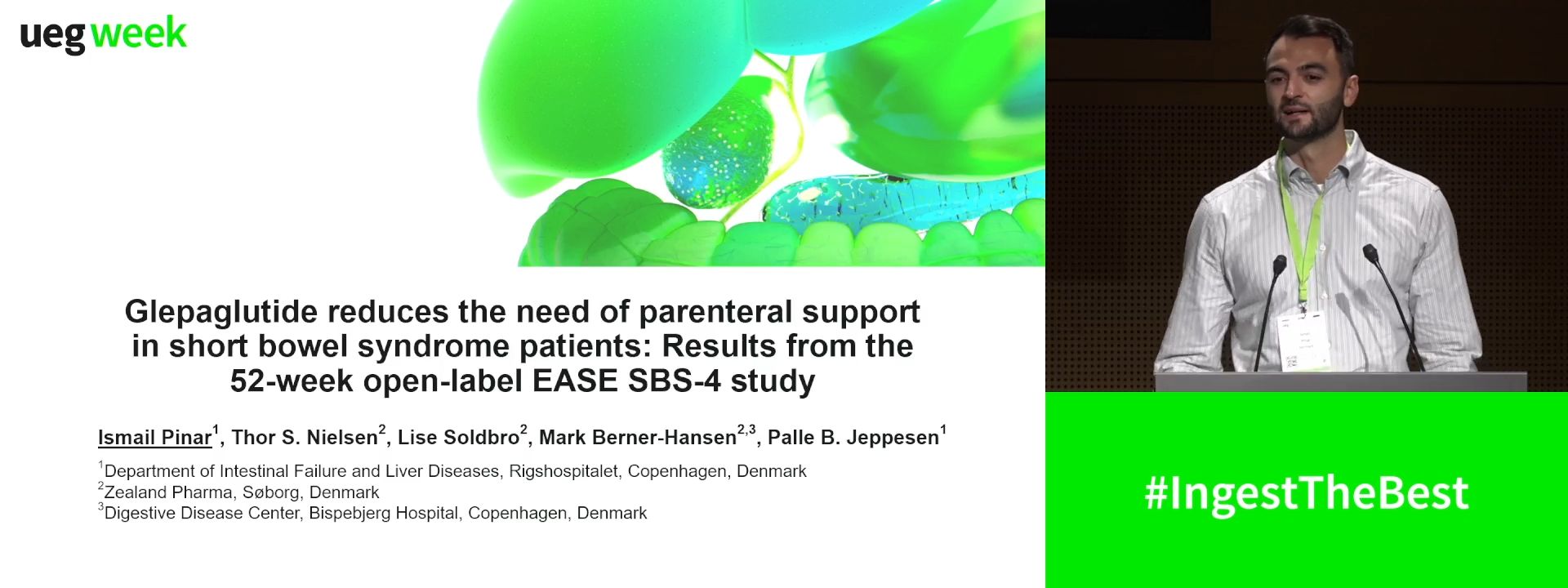 GLEPAGLUTIDE REDUCES NEED OF PARENTERAL SUPPORT OF FLUIDS, ELECTROLYTES, ENERGY AND MACRONUTRIENTS IN SHORT BOWEL SYNDROME PATIENTS: RESULTS FROM THE 52-WEEK OPEN-LABEL EASE SBS-4 STUDY