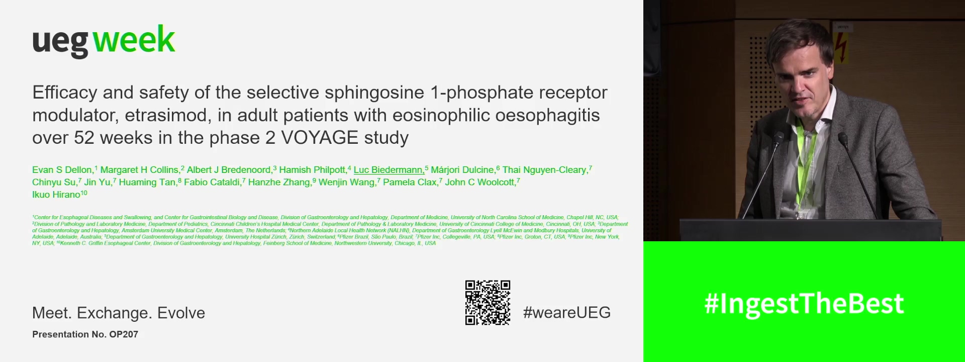 EFFICACY AND SAFETY OF THE SELECTIVE SPHINGOSINE 1-PHOSPHATE RECEPTOR MODULATOR, ETRASIMOD, IN ADULT PATIENTS WITH EOSINOPHILIC OESOPHAGITIS OVER 52 WEEKS IN THE PHASE 2 VOYAGE STUDY