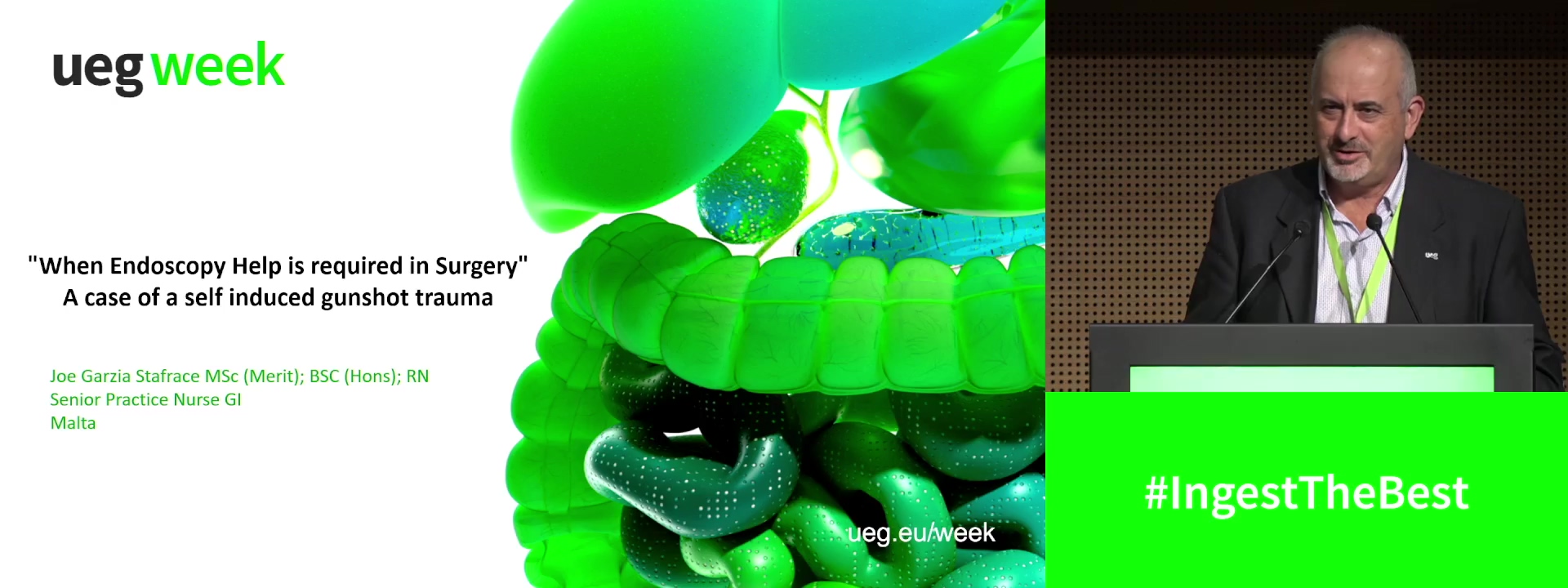 When endoscopy help is required in surgery: A case of a self-induced gunshot trauma