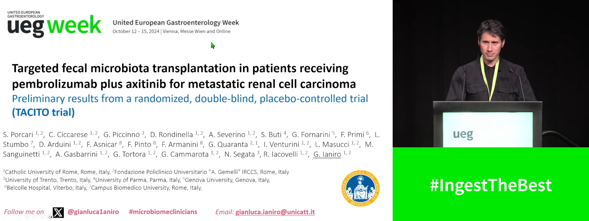 TARGETED FECAL MICROBIOTA TRANSPLANTATION IN PATIENTS RECEIVING PEMBROLIZUMAB PLUS AXITINIB FOR METASTATIC RENAL CELL CARCINOMA: PRELIMINARY RESULTS FROM A RANDOMIZED, DOUBLE-BLIND, PLACEBO-CONTROLLED TRIAL (TACITO TRIAL)