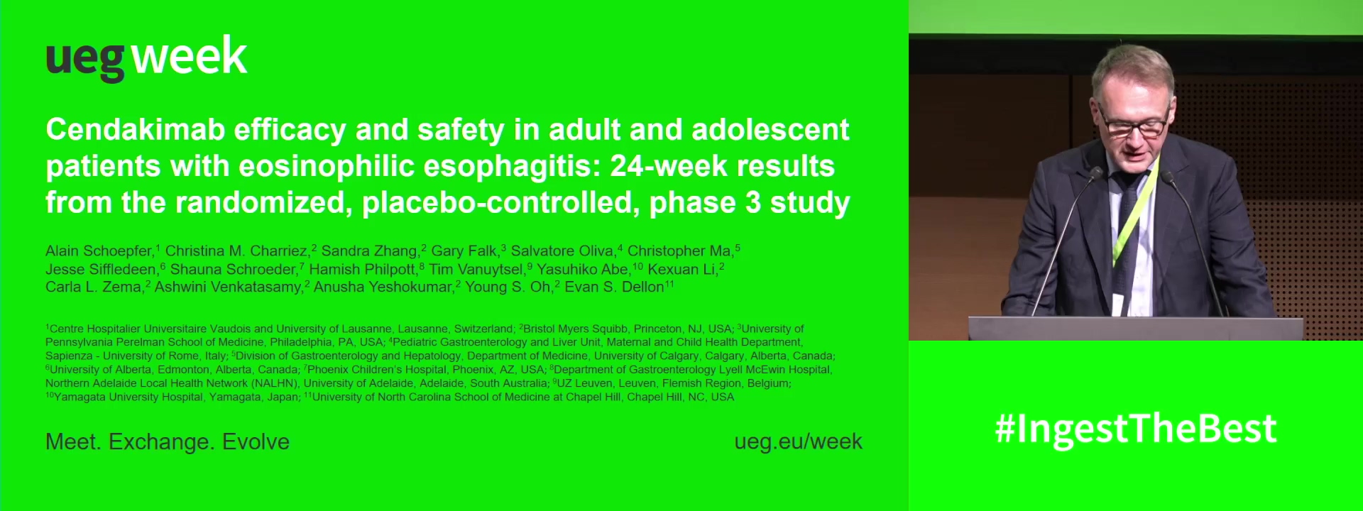 CENDAKIMAB EFFICACY AND SAFETY IN ADULT AND ADOLESCENT PATIENTS WITH EOSINOPHILIC ESOPHAGITIS: 24-WEEK RESULTS FROM THE RANDOMIZED, PLACEBO-CONTROLLED, PHASE 3 STUDY