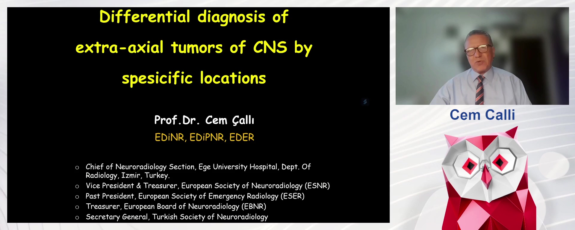 Differential diagnosis of extraaxial tumours of CNS by specific locations