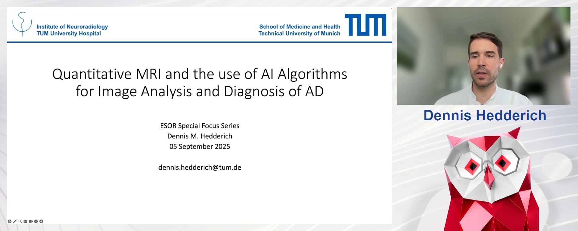 Quantitative MRI and the use of AI Algorithms for Image Analysis and Diagnosis of AD