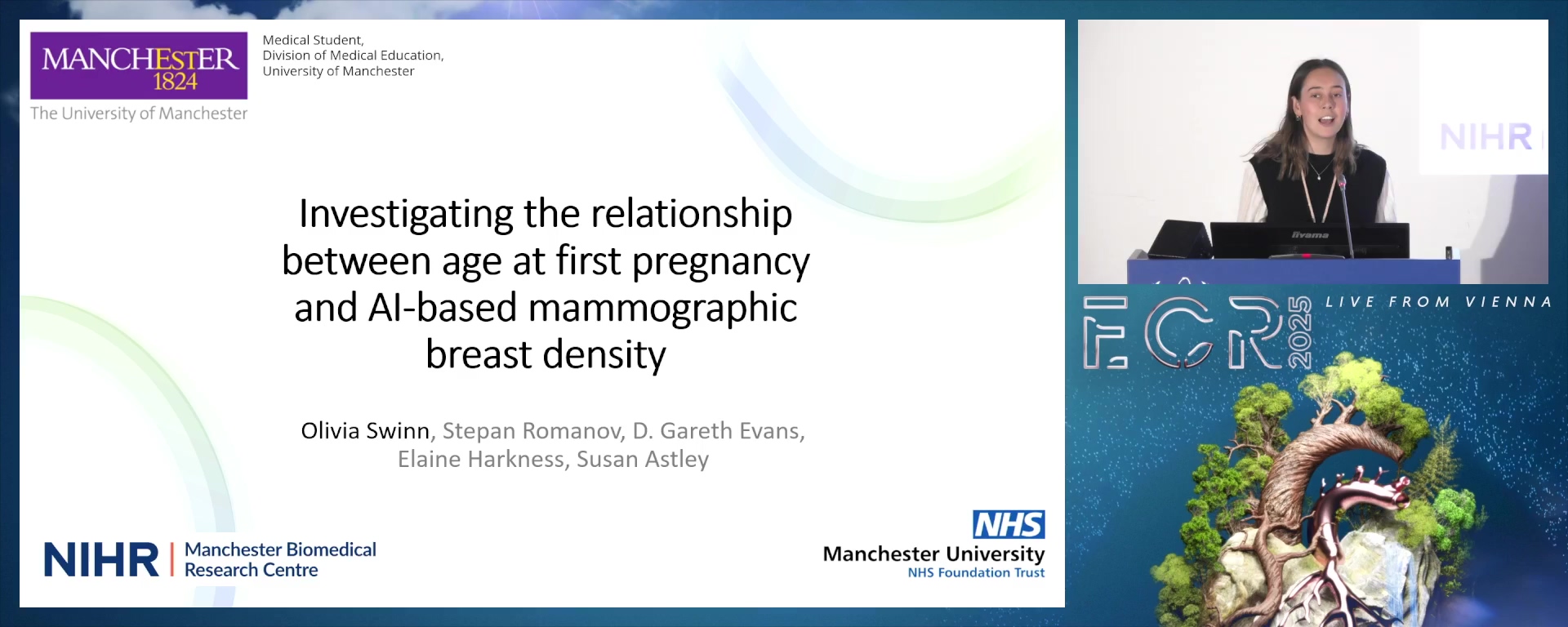Assessing the relationship between AI-based mammographic breast density and age at first pregnancy