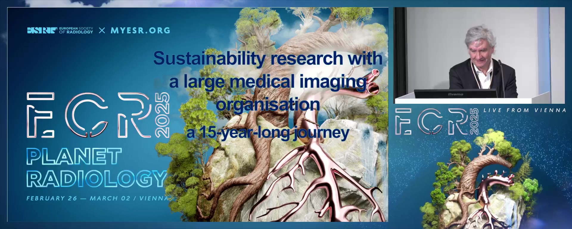 Sustainability research with a large medical imaging organisation: a 15-year-long journey