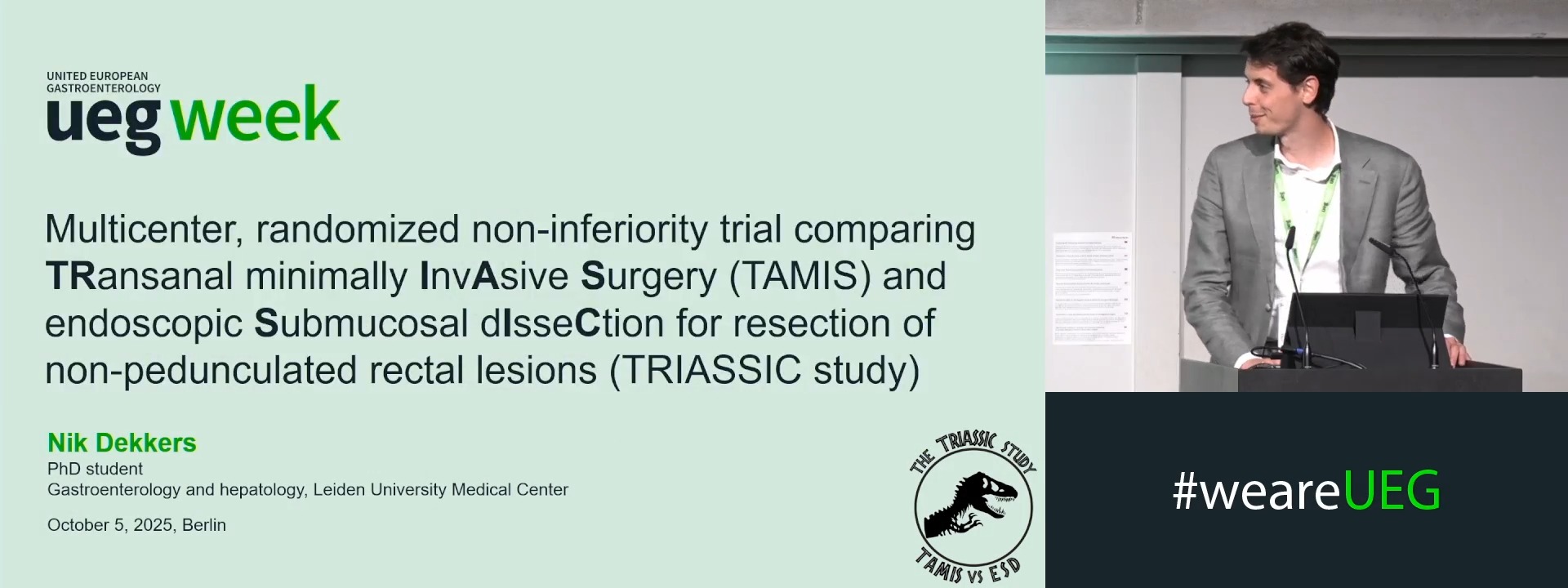 MULTICENTER, RANDOMIZED NON-INFERIORITY TRIAL COMPARING TRANSANAL MINIMAL INVASIVE SURGERY (TAMIS) AND ENDOSCOPIC SUBMUCOSAL DISSECTION (ESD) FOR RESECTION OF NON-PEDUNCULATED RECTAL LESIONS (TRIASSIC STUDY)
