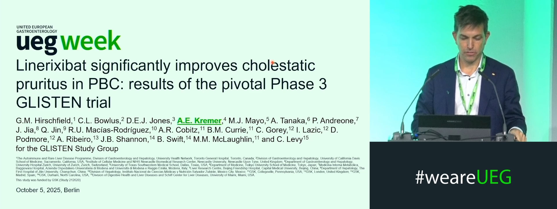 LINERIXIBAT SIGNIFICANTLY IMPROVES CHOLESTATIC PRURITUS IN PRIMARY BILIARY CHOLANGITIS: RESULTS OF THE PIVOTAL PHASE 3 GLISTEN TRIAL