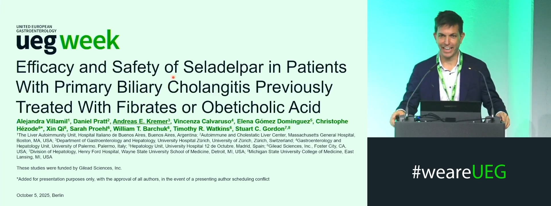 EFFICACY AND SAFETY OF SELADELPAR IN PATIENTS WITH PRIMARY BILIARY CHOLANGITIS PREVIOUSLY TREATED WITH FIBRATES OR OBETICHOLIC ACID