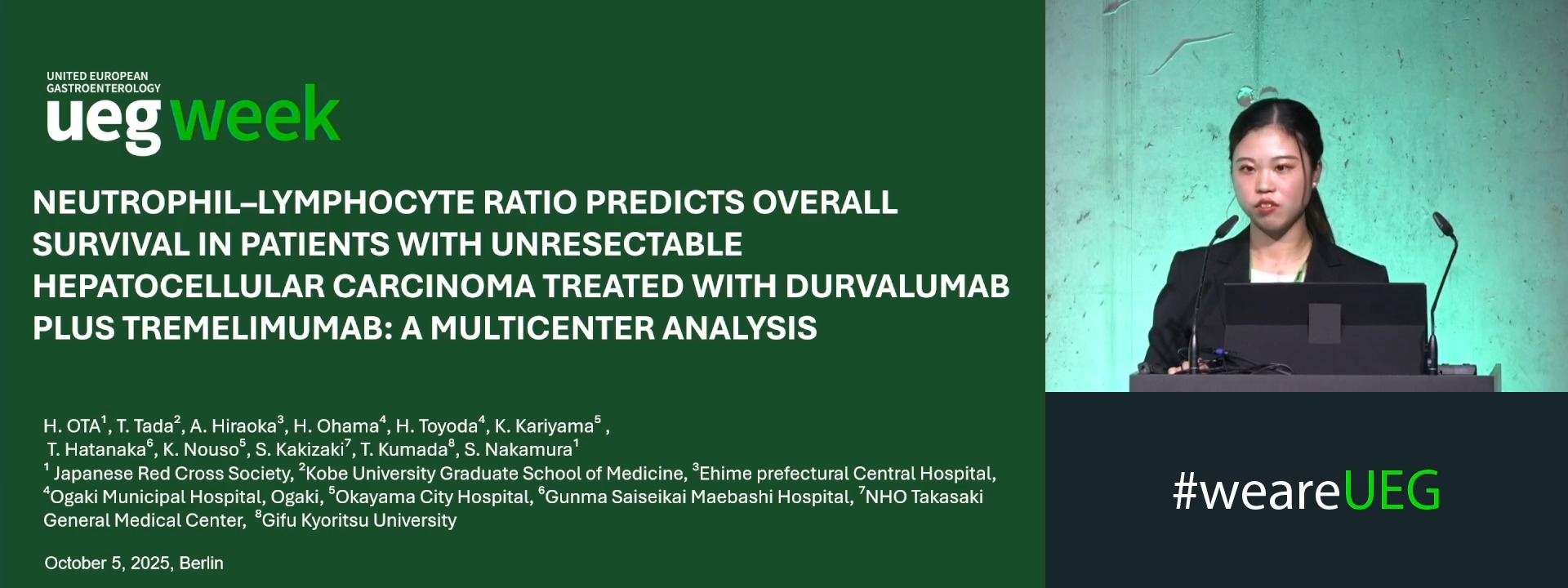 NEUTROPHIL–LYMPHOCYTE RATIO PREDICTS OVERALL SURVIVAL IN PATIENTS WITH UNRESECTABLE HEPATOCELLULAR CARCINOMA TREATED WITH DURVALUMAB PLUS TREMELIMUMAB: A MULTICENTER ANALYSIS
