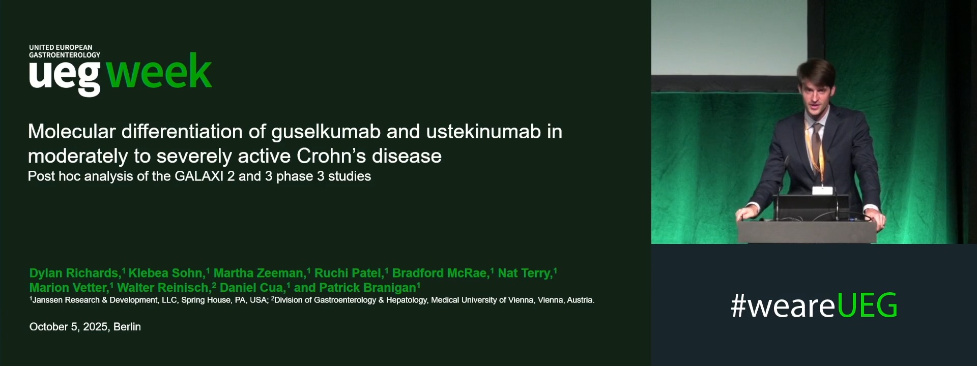 MOLECULAR DIFFERENTIATION OF GUSELKUMAB AND USTEKINUMAB IN MODERATELY TO SEVERELY ACTIVE CROHN’S DISEASE: POST HOC ANALYSIS OF THE GALAXI 2 AND 3 PHASE 3 STUDIES