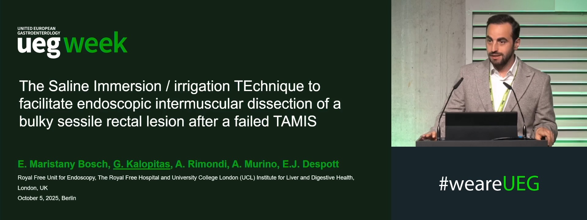 THE SALINE INMERSION/IRRIGATION TECHNIQUE TO FACILITATE ENDOSCOPIC INTERMUSCULAR DISSECTION OF A BULKY SESSILE RECTAL LESION AFTER A FAILED TAMIS
