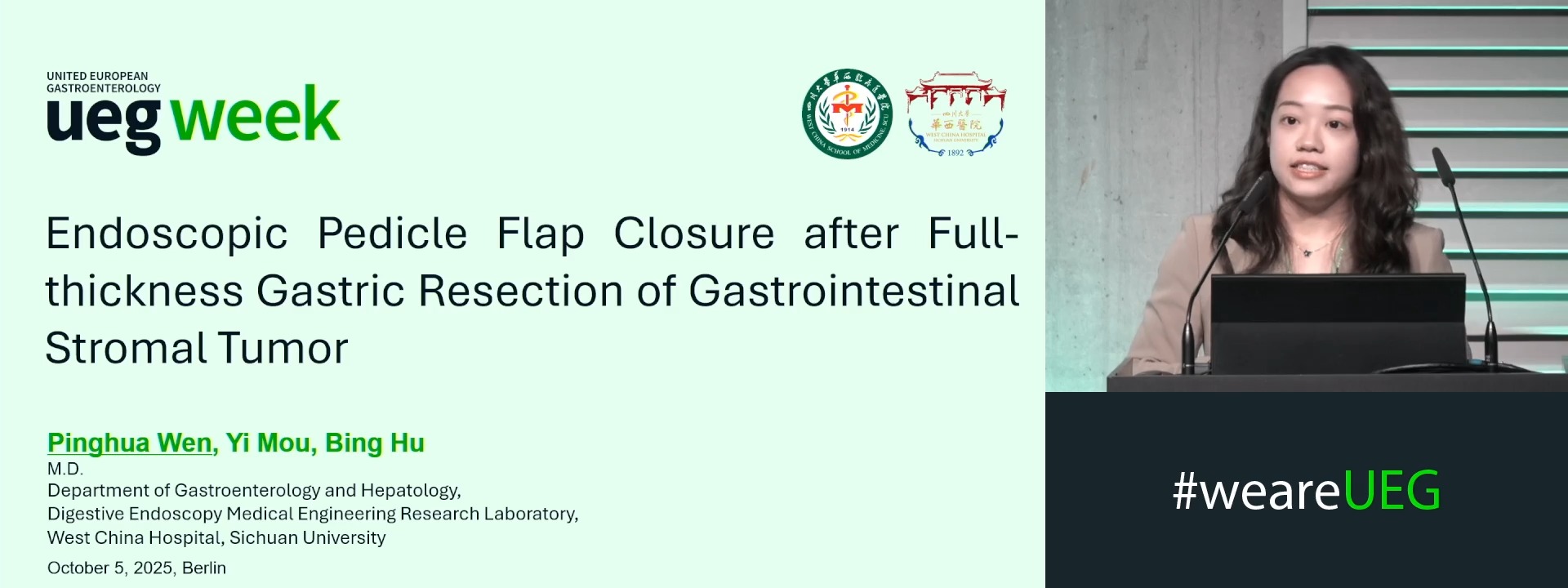 ENDOSCOPIC PEDICLE FLAP CLOSURE AFTER FULL-THICKNESS GASTRIC RESECTION OF GASTROINTESTINAL STROMAL TUMOR