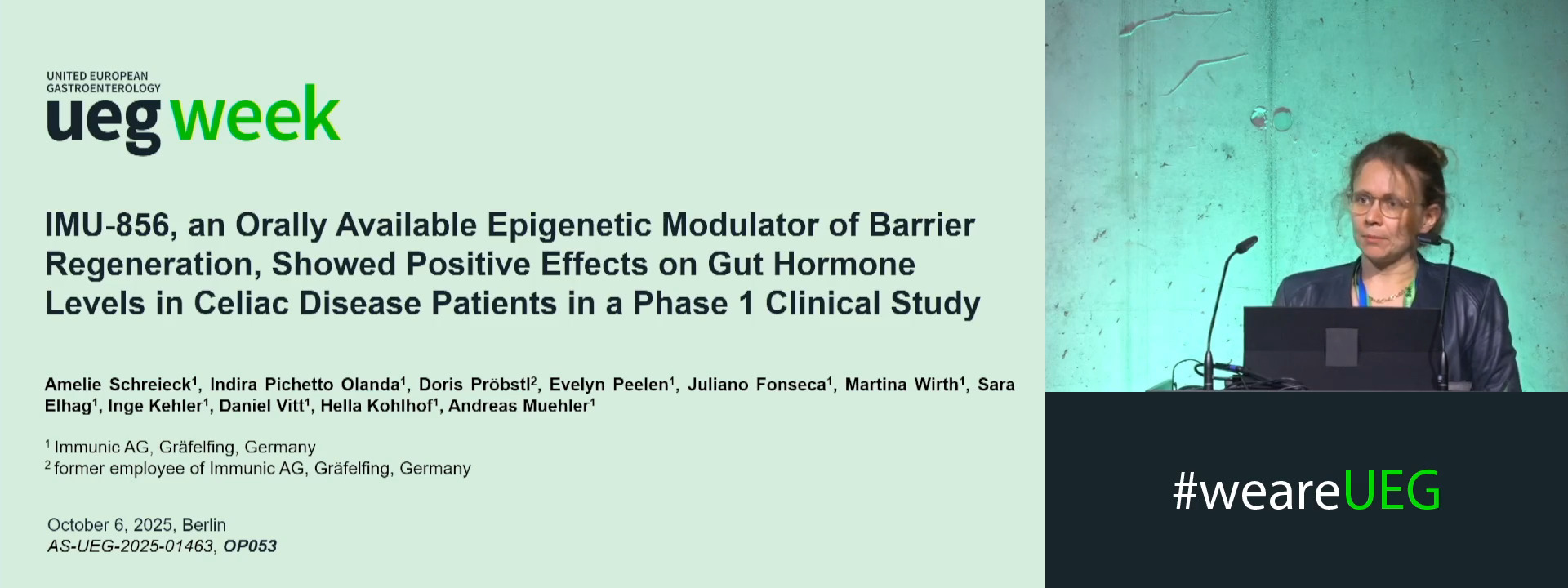 IMU-856, AN ORALLY AVAILABLE EPIGENETIC MODULATOR OF BARRIER REGENERATION, SHOWED POSITIVE EFFECTS ON GUT HORMONE LEVELS IN CELIAC DISEASE PATIENTS IN A PHASE 1 CLINICAL STUDY