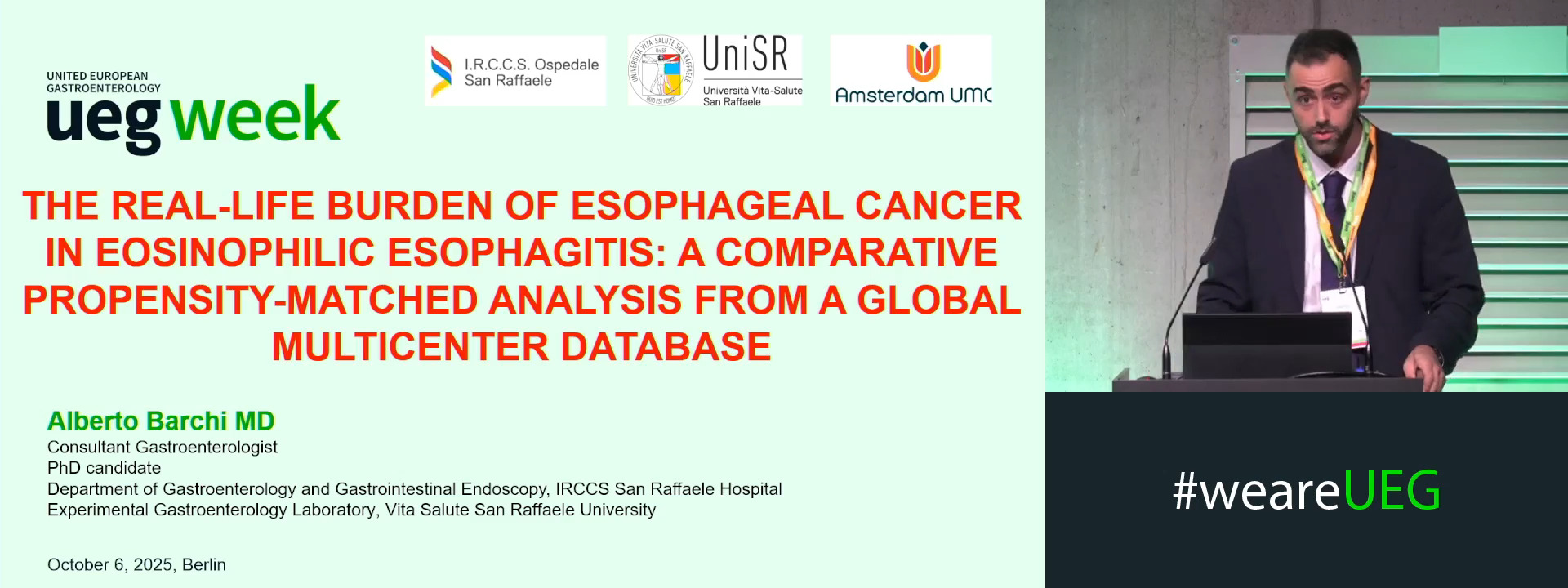 THE REAL-LIFE BURDEN OF ESOPHAGEAL CANCER IN EOSINOPHILIC ESOPHAGITIS: A COMPARATIVE PROPENSITY-MATCHED ANALYSIS FROM A GLOBAL MULTICENTER DATABASE