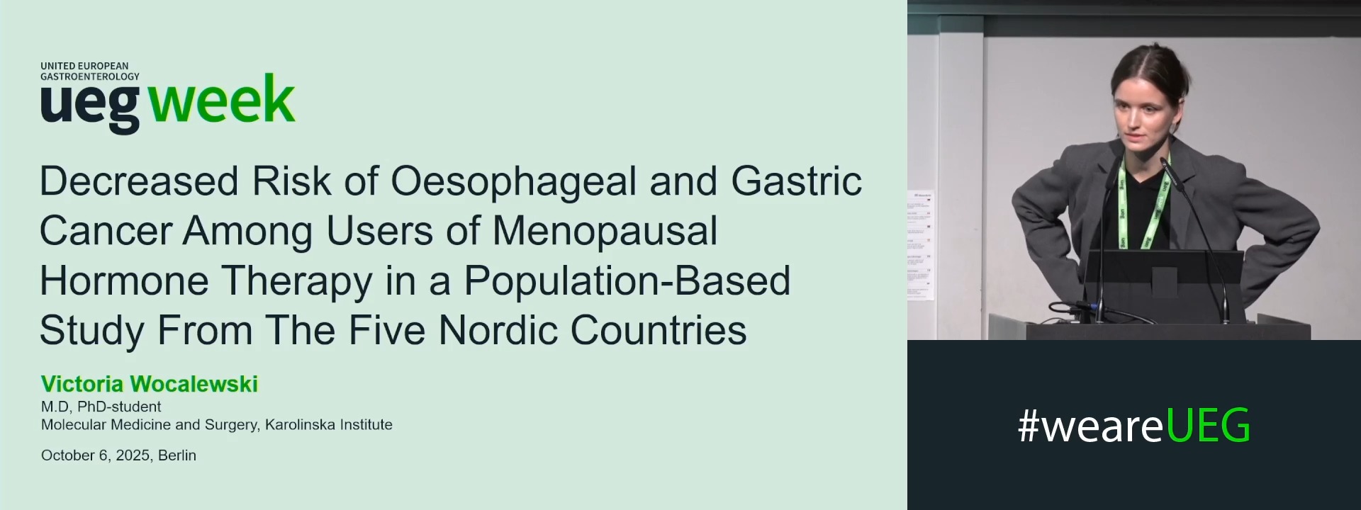 DECREASED RISK OF OESOPHAGEAL AND GASTRIC CANCER AMONG USERS OF MENOPAUSAL HORMONE THERAPY IN A POPULATION-BASED STUDY FROM THE FIVE NORDIC COUNTRIES