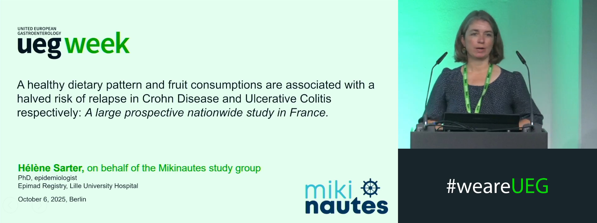 A HEALTHY DIETARY PATTERN AND FRUIT CONSUMPTIONS ARE ASSOCIATED WITH A HALVED RISK OF RELAPSE IN CROHN DISEASE AND ULCERATIVE COLITIS RESPECTIVELY: A LARGE PROSPECTIVE NATIONWIDE STUDY IN FRANCE