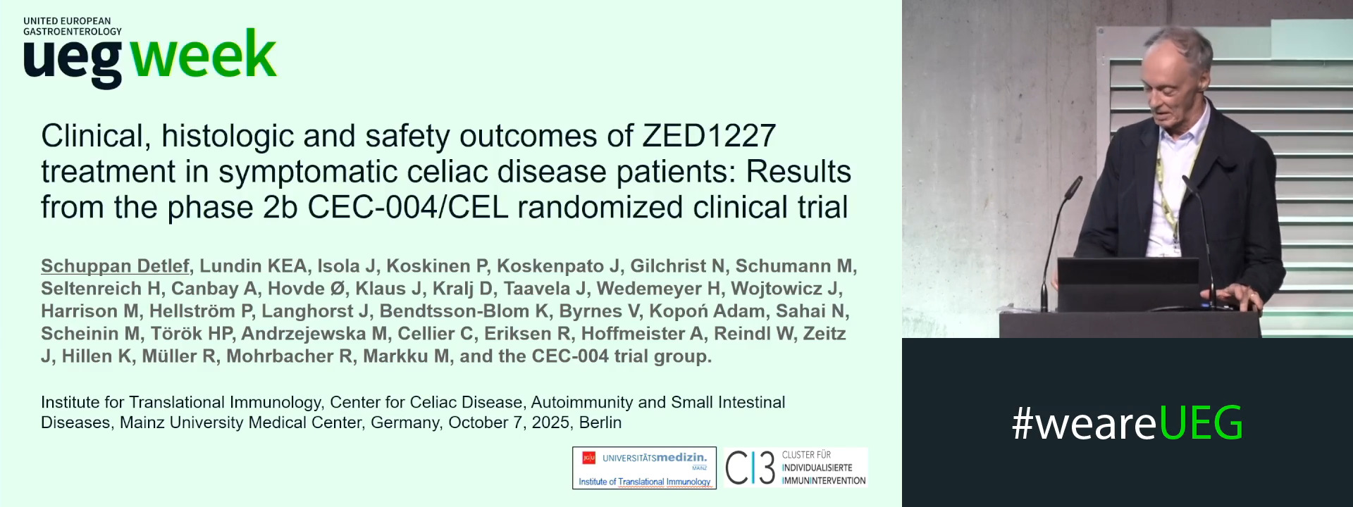 CLINICAL, HISTOLOGIC AND SAFETY OUTCOMES OF ZED1227 TREATMENT IN SYMPTOMATIC CELIAC DISEASE PATIENTS: RESULTS FROM THE PHASE 2B CEC-004/CEL RANDOMIZED CLINICAL TRIAL