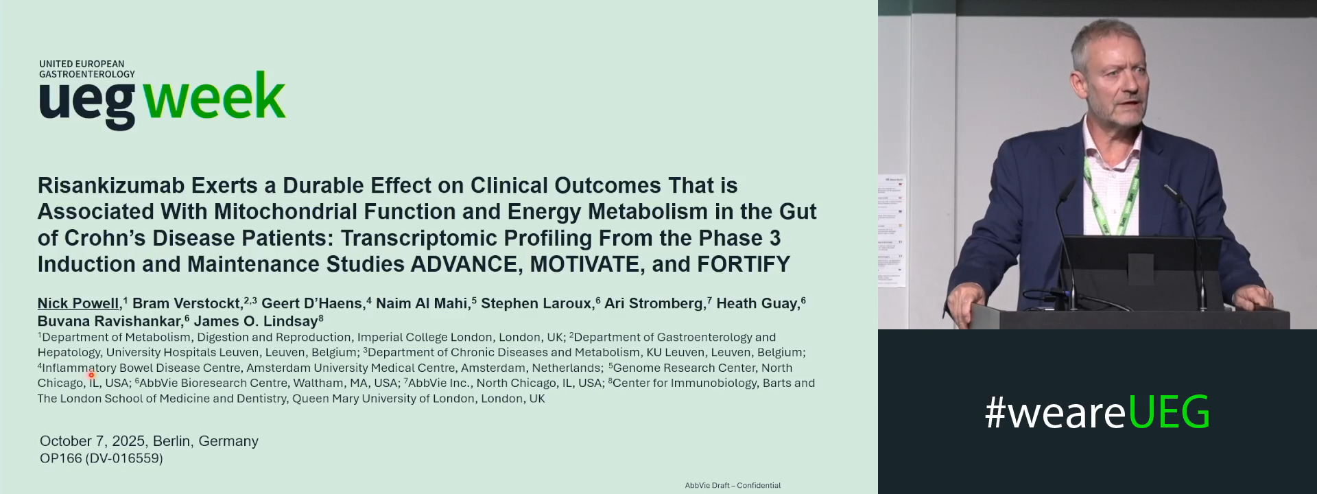 RISANKIZUMAB EXERTS A DURABLE EFFECT ON CLINICAL OUTCOMES THAT IS ASSOCIATED WITH MITOCHONDRIAL FUNCTION AND ENERGY METABOLISM IN THE GUT OF CROHN’S DISEASE PATIENTS: TRANSCRIPTOMIC PROFILING FROM THE PHASE 3 INDUCTION AND MAINTENANCE STUDIES ADVANCE, MOT